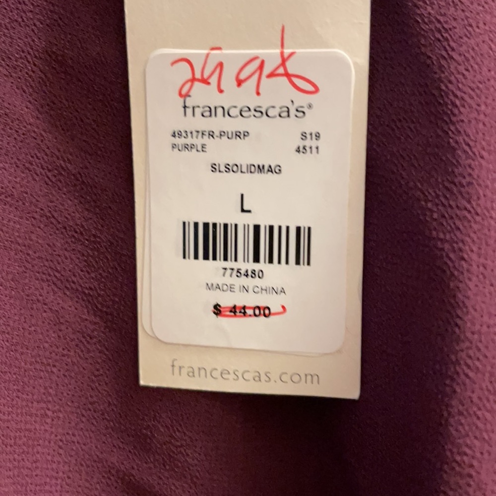 NWT Francesca’s deep purple dress size large - Picture 3 of 4